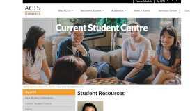 
							         Current Student Centre / ACTS Seminaries								  
							    