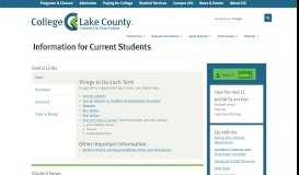 
							         Current Student | College of Lake County								  
							    