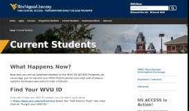 
							         Current Students | Access | West Virginia University								  
							    