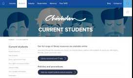 
							         Current Students | Chisholm TAFE								  
							    