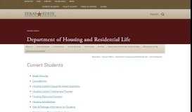 
							         Current Students : Department of Housing and Residential Life : Texas ...								  
							    