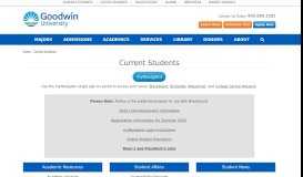 
							         Current Students | Goodwin University - Goodwin College								  
							    