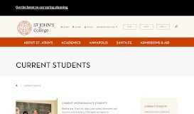 
							         Current Students, Information & Resources | St. John's College								  
							    