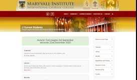 
							         Current Students - Maryvale Institute								  
							    