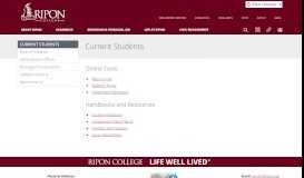 
							         Current Students | Ripon College								  
							    