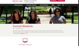 
							         Current Students | Rutgers at Camden County College (CCC)								  
							    