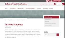 
							         Current Students - UAMS College of Health Professions								  
							    