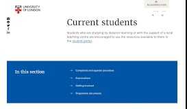 
							         Current students | University of London								  
							    