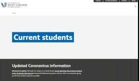 
							         Current students | University of West London								  
							    