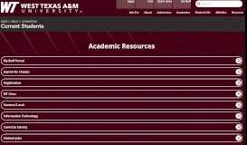 
							         Current Students - West Texas A&M University								  
							    