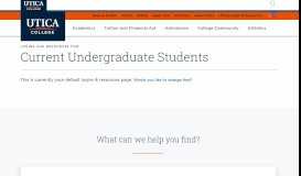 
							         Current Undergraduate Students | Utica College								  
							    