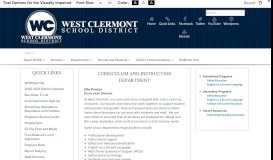
							         Curriculum and Instruction Department - West Clermont Local Schools								  
							    