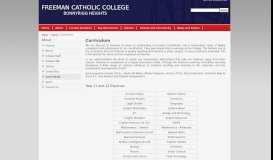 
							         Curriculum | Freeman Catholic College								  
							    