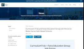 
							         Curriculum Trak and Faria Education Group Join Forces to ...								  
							    