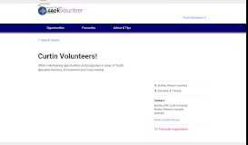 
							         Curtin Volunteers! | SEEK Volunteer								  
							    