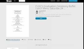 
							         CUSCS Graduation Ceremony Buffet Lunch Menu Saturday 24 ...								  
							    