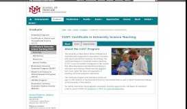 
							         CUST: Certificate in University Science Teaching :: Biomedical ...								  
							    