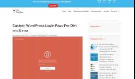 
							         Custom WordPress Login Page For Divi and Extra | Divi Kingdom								  
							    