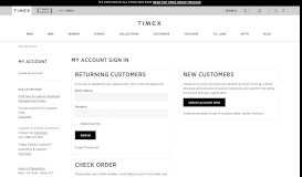 
							         Customer Account - Timex								  
							    