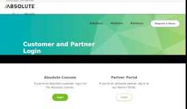 
							         Customer and Partner Login | Absolute								  
							    