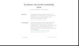 
							         Customer care portal availability issue - Kaltura Status								  
							    