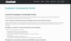 
							         Customer Community Portal - OneDesk								  
							    