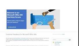 
							         Customer Feedback for Microsoft Office 365								  
							    