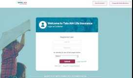
							         Customer Home Page - Tata AIA Life Login as Customer								  
							    