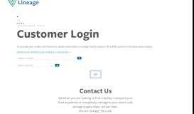 
							         Customer Login | Lineage Logistics								  
							    