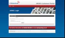 
							         Customer Login - UKWG Fabrication Portal								  
							    