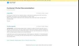 
							         Customer Portal Documentation - General Discussion - Sonar Forum								  
							    