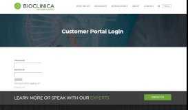 
							         Customer Portal Login | Bioclinica								  
							    