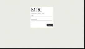 
							         Customer Portal Login | MDC								  
							    