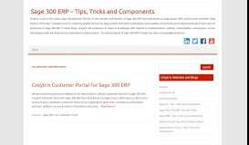 
							         Customer Portal – Sage 300 ERP – Tips, Tricks and Components								  
							    