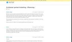 
							         Customer portal ticketing - Planning - Support - Sonar Forum								  
							    