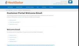 
							         Customer Portal Welcome Email « HostGator.com Support Portal								  
							    