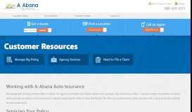 
							         Customer Resources - A Abana Insurance								  
							    