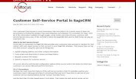 
							         Customer Self-Service Portal in SageCRM - Accounting Systems, Inc.								  
							    