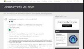 
							         Customer Self Service Portal Licensing and Configuration - Microsoft ...								  
							    