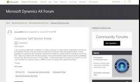 
							         Customer Self Service Portal - Microsoft Dynamics AX Forum ...								  
							    