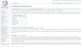 
							         Customer Self Services – Wikipedia								  
							    