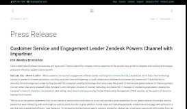 
							         Customer Service and Engagement Leader Zendesk Powers Channel ...								  
							    