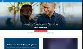 
							         Customer Service & Car Owner Information | Honda								  
							    