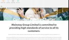 
							         Customer Service Charter - Mainstay								  
							    