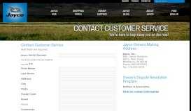 
							         Customer Service | RV Manufacturer | Jayco, Inc.								  
							    