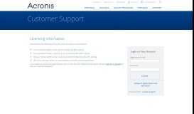 
							         Customer Service & Support - Acronis								  
							    