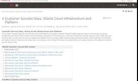 
							         Customer Success Days, Oracle Cloud Infrastruct... | Oracle Community								  
							    
