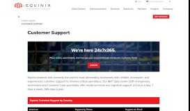 
							         Customer Support | Contact Equinix - Equinix Global Contact Information								  
							    