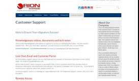 
							         Customer Support | eSignatures by Orion Systems								  
							    