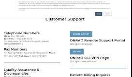 
							         Customer Support | ONRAD - ONRAD, Inc.								  
							    